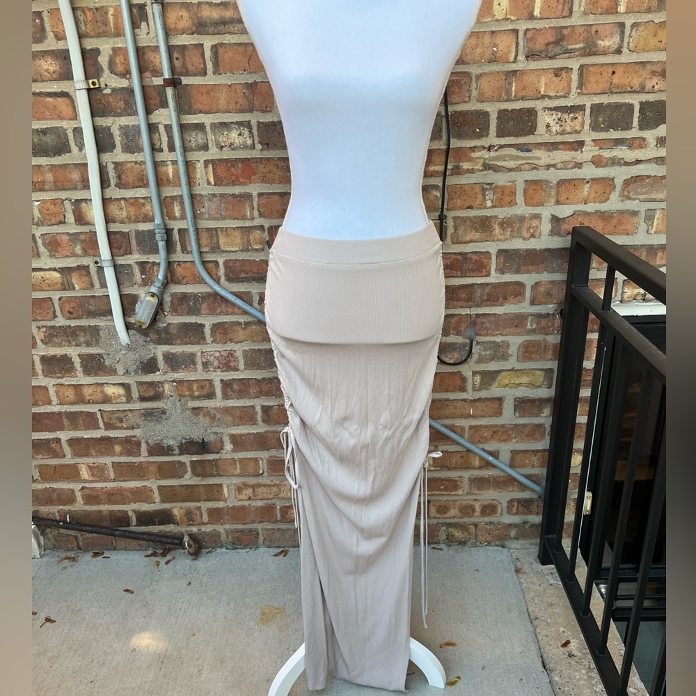 Tan adjustable maxi skirt size medium